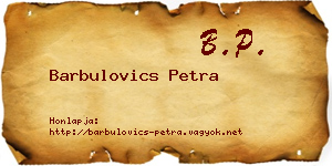 Barbulovics Petra névjegykártya